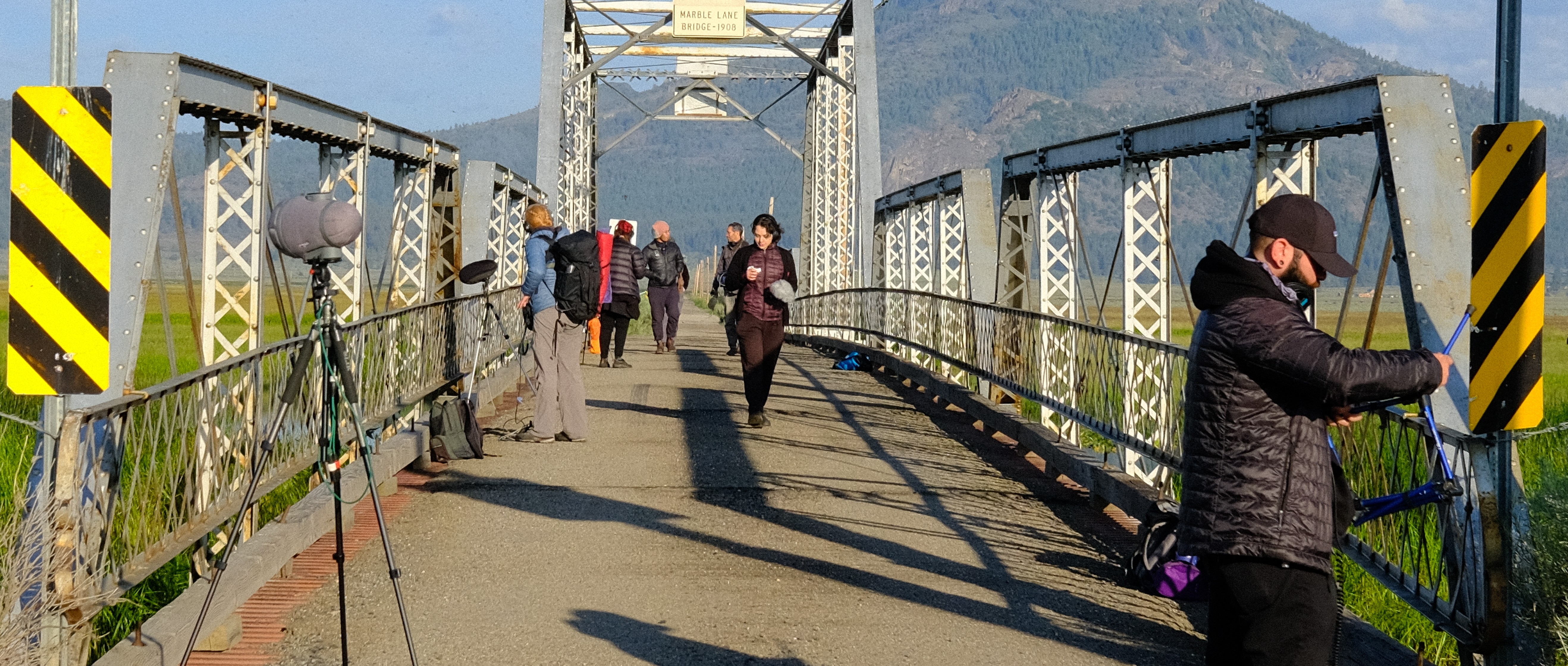 people on bridge