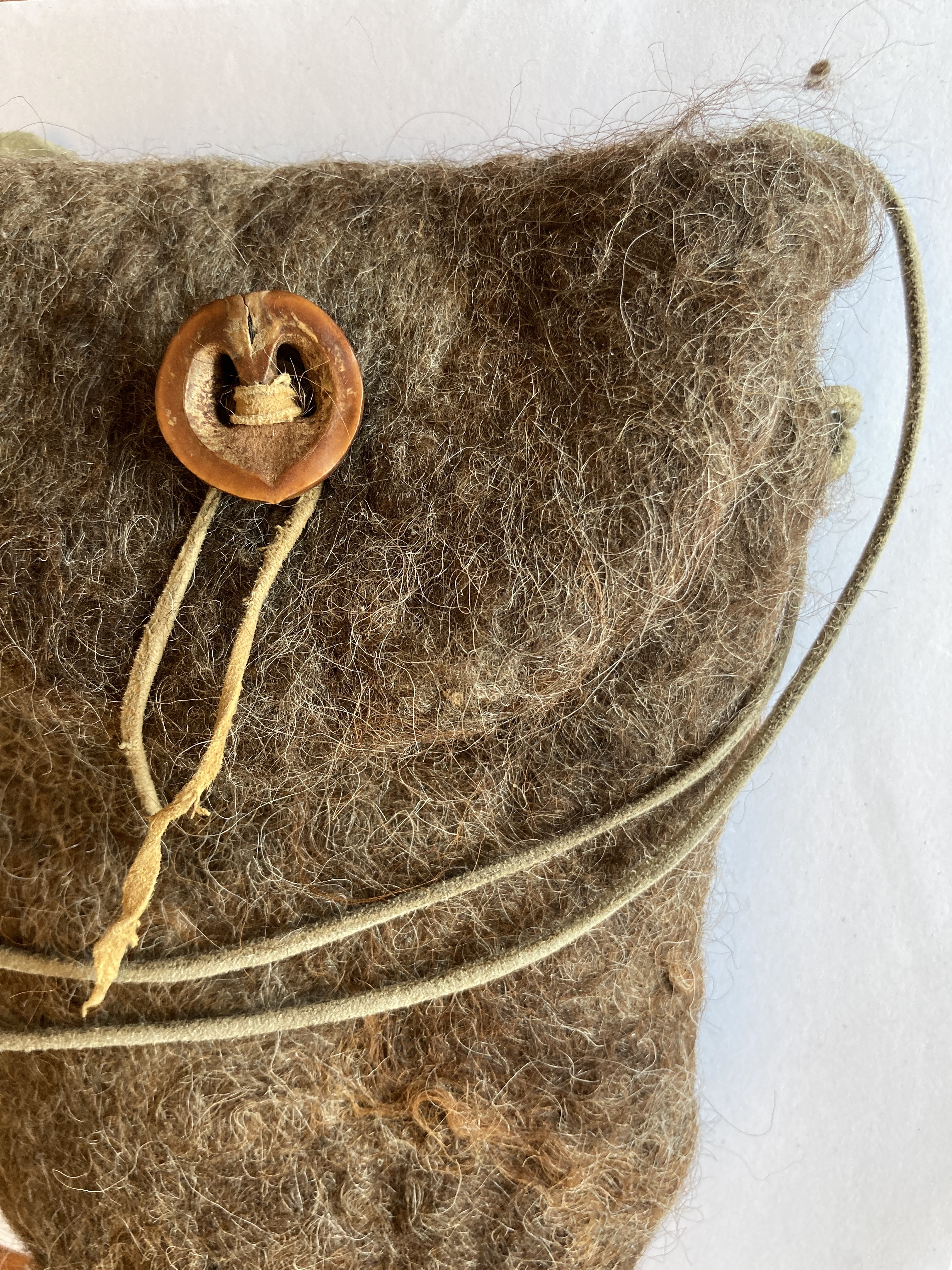 a hand felted pouch