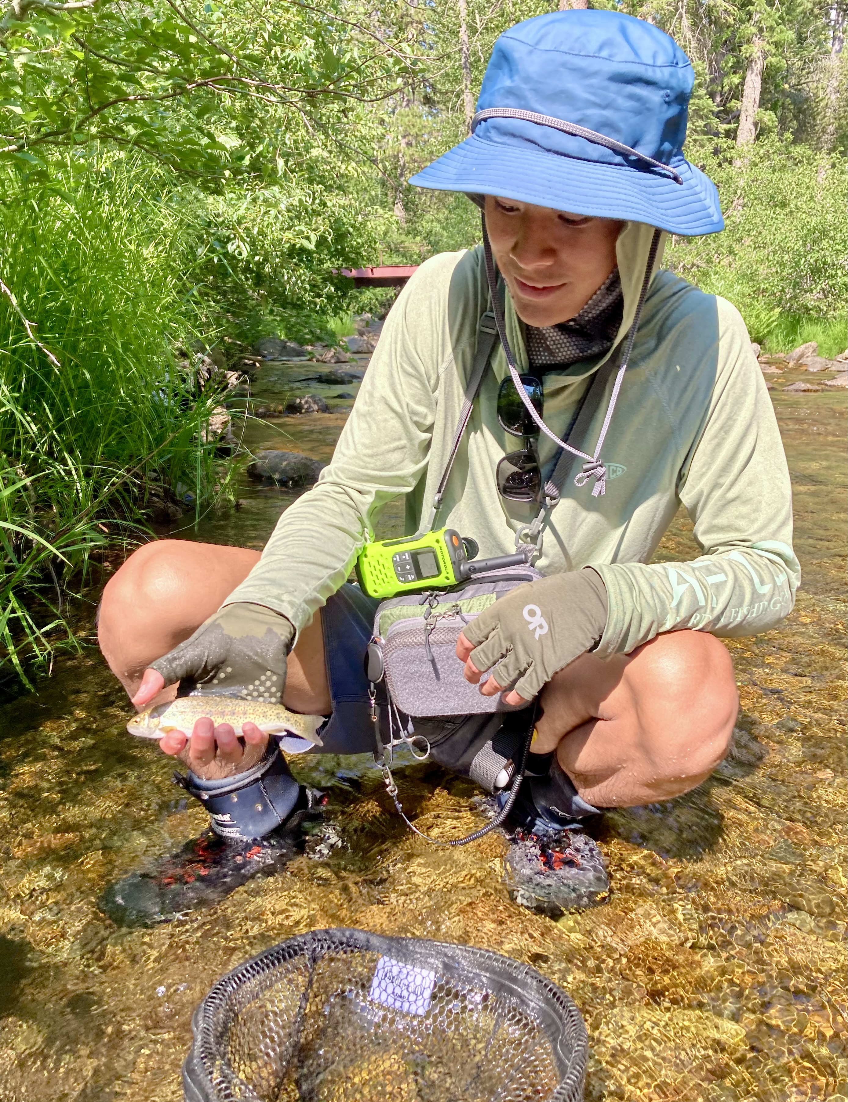 Student with fish