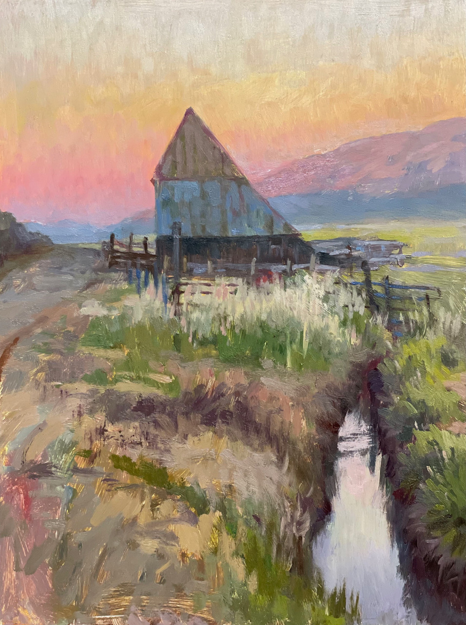 Inga's painting of an odd barn
