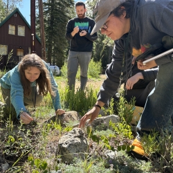 students with plants