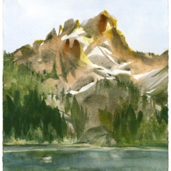 watercolor of Sierra Butte